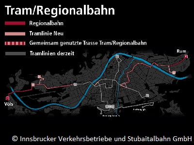 Plan der Straßenbahnerweiterung